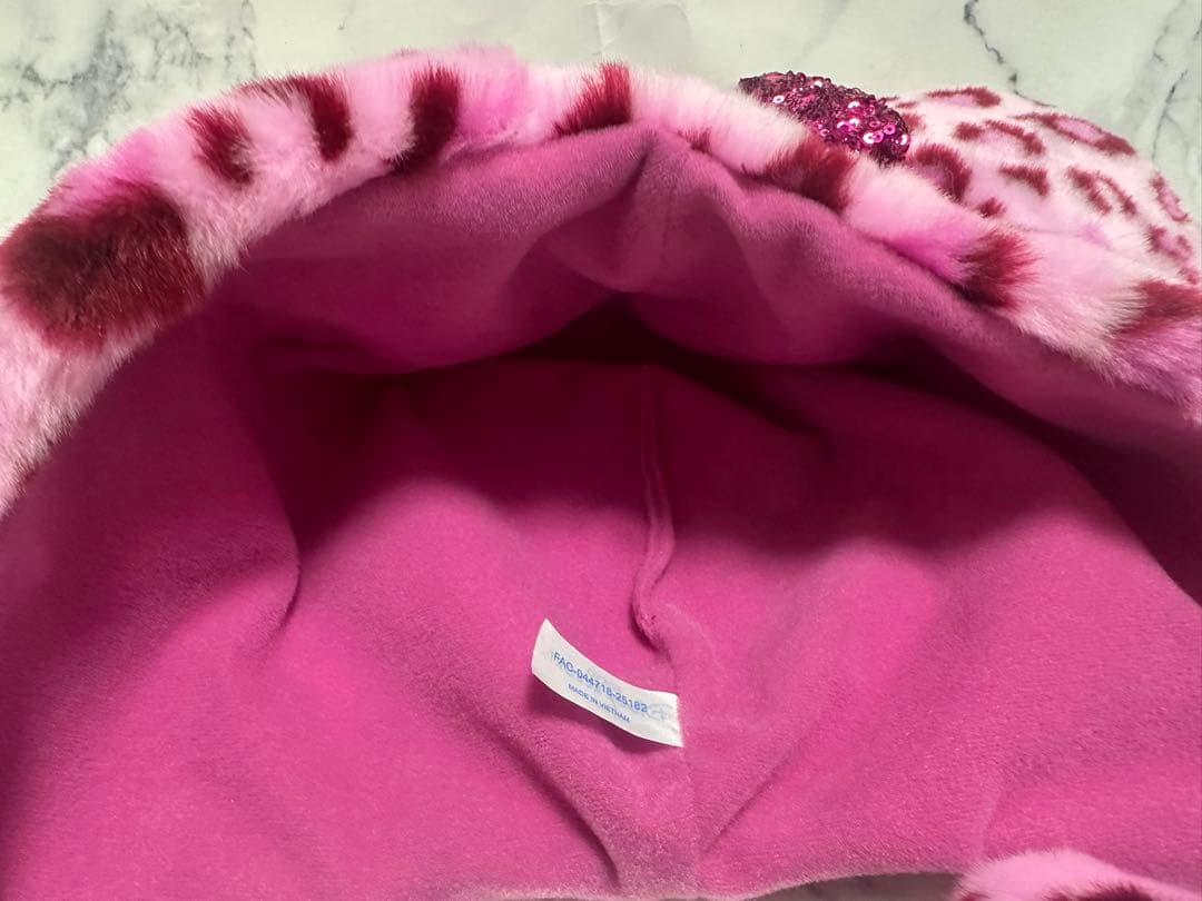 ディズニー ファンキャップ ミニー ヒョウ柄 ピンク