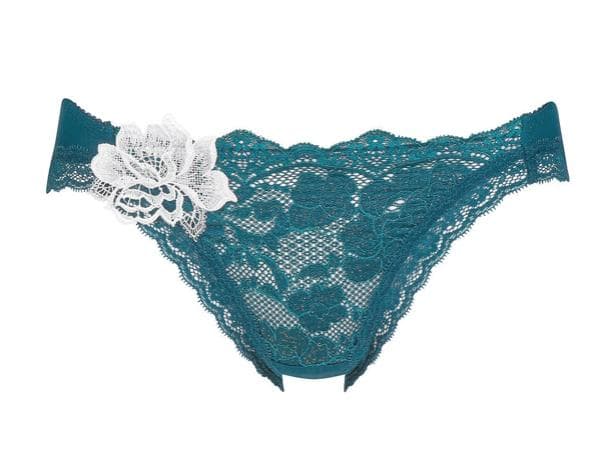 ワコール ルジェ ブラジャーC75 &ショーツL　緑白レーススワロ