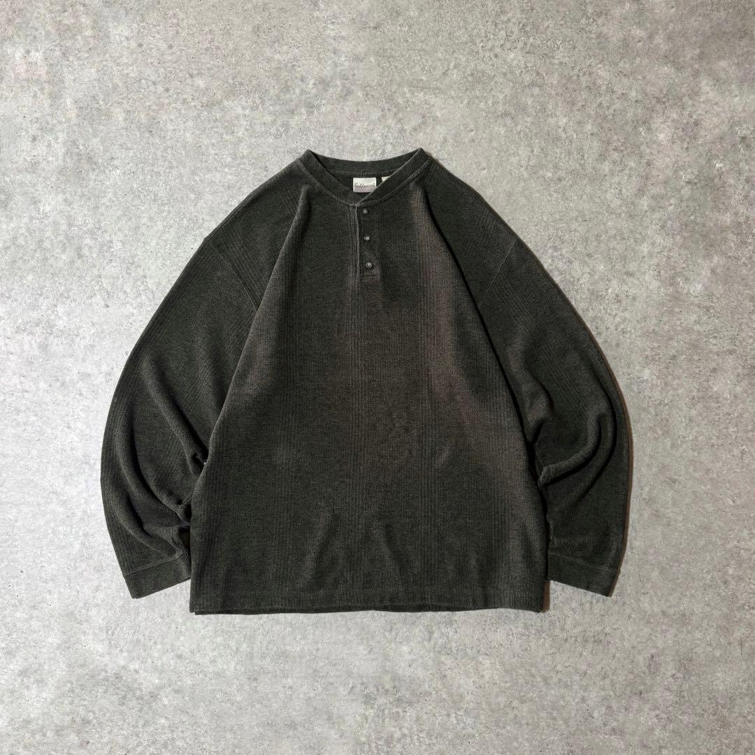 90s USA製 フィールドマスター ヘンリーネックロンT カーキ XLサイズ