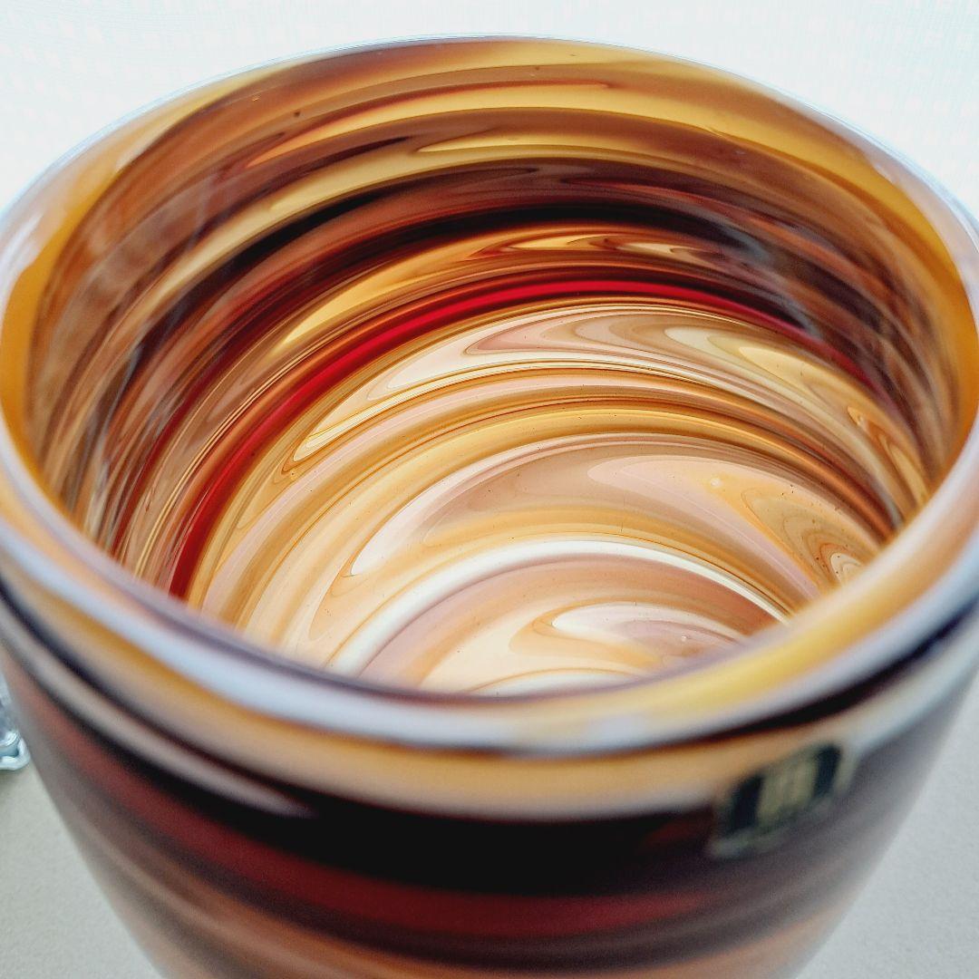 マルティグラス★マーブル模様★フラワーベース★花瓶★ヴィンテージ