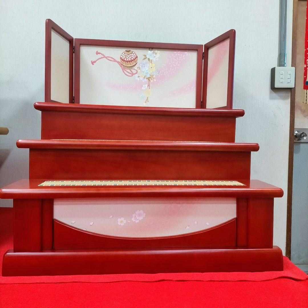 雛人形 手毬桜 金彩 木製 三段