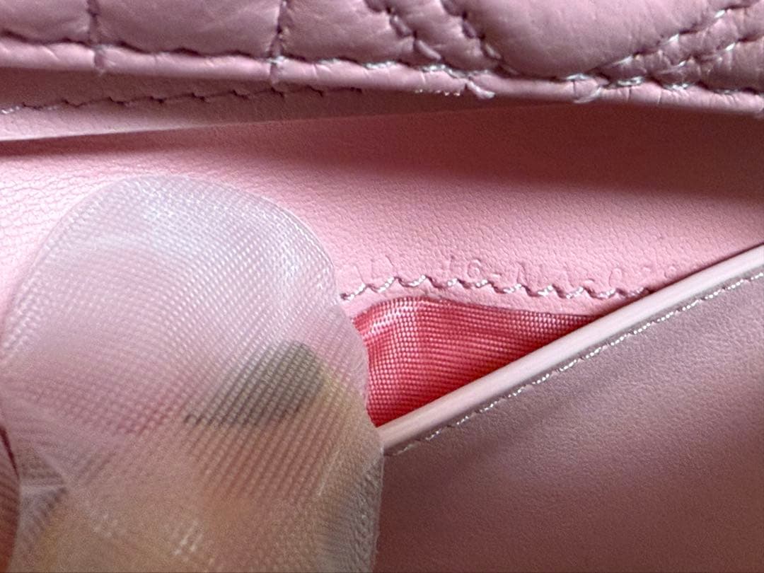 ディオール三つ折り財布ハイビスカスウォレットカナージュ ハートピンクdiorカロ