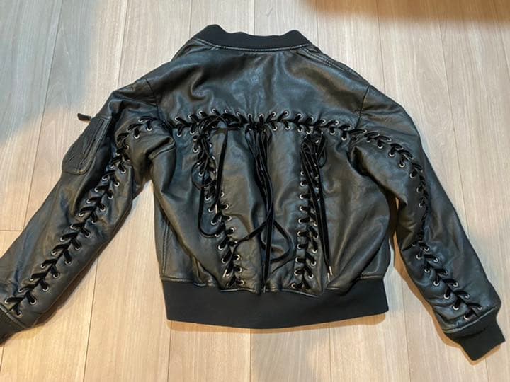 ぴ*ん様 レア　ラムレザー　G.V.G.V ブルゾン　MA-1 ジャケット　34