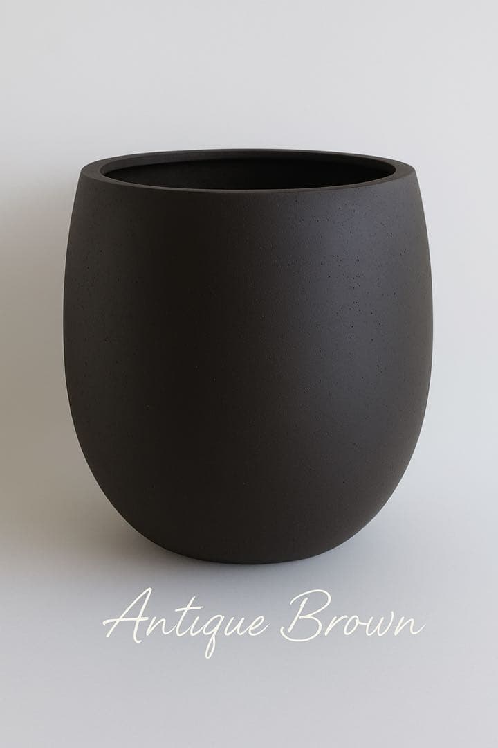 テラニアスバルーン セメント風で高見えする植木鉢 アンティークブラウン
