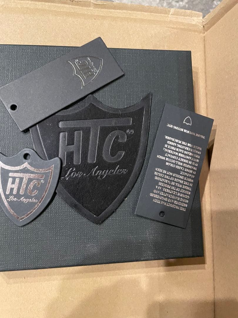 新品輸入品HTC スタッズ付き黒レザーベルトセット34