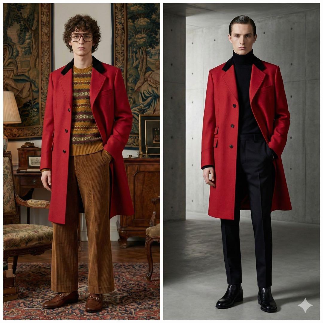 ジャケット・アウター GUCCI 15AW Chester coat Velvet Red 48