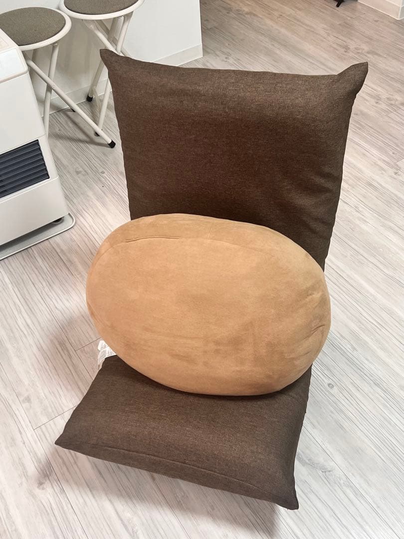 日本製[座椅子ヤマザキ] 4-M ブラウン 専用カバー付 3ヶ所リクライニング