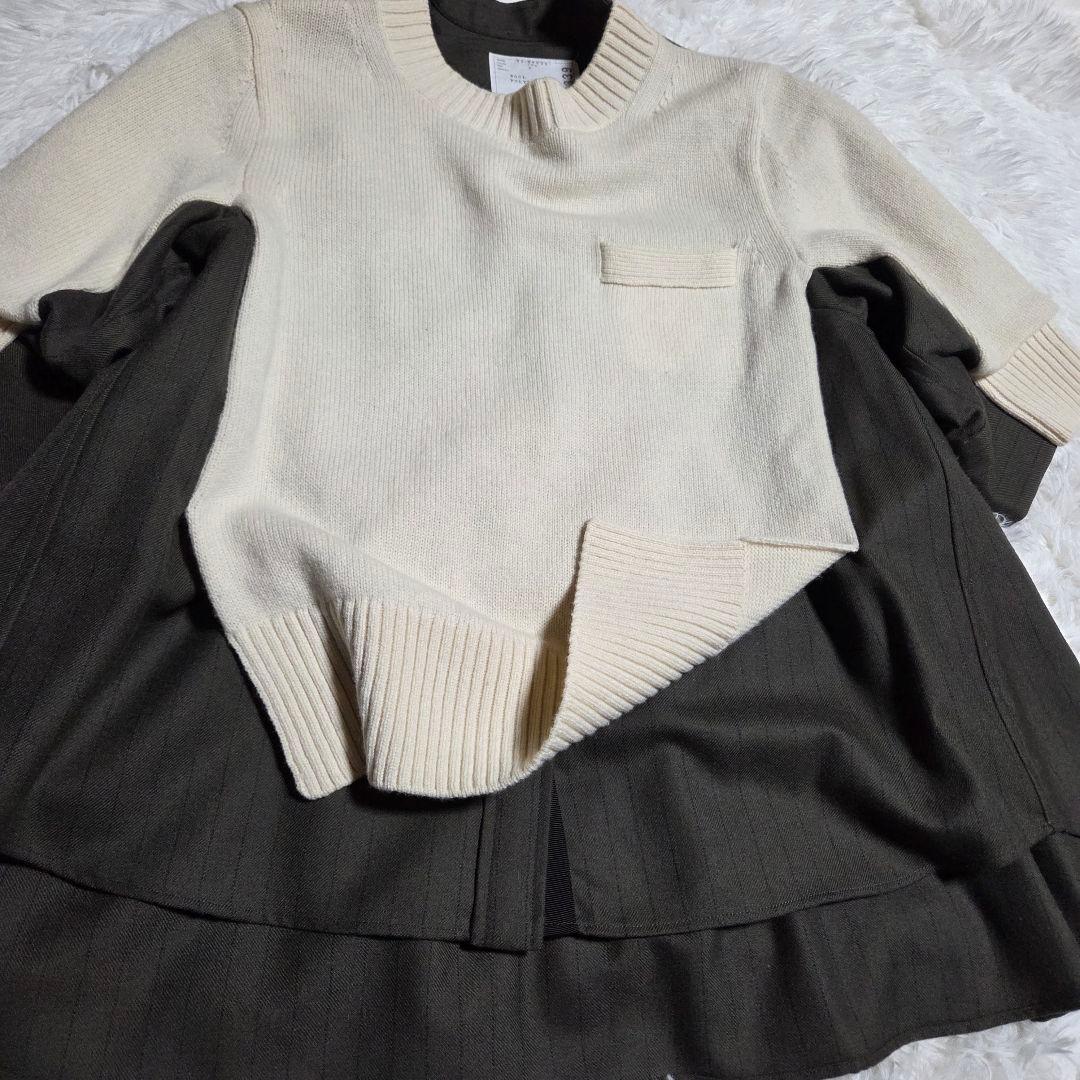 新品　sacai Wool Knit ドッキングニット