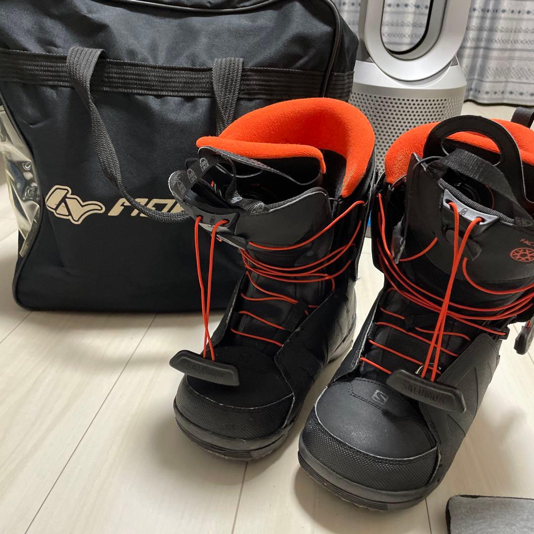 永野　スノーボードブーツ ブラック/オレンジ バッグ付き