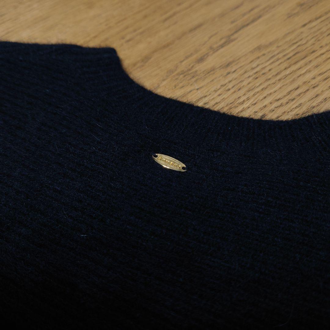 anuans ペプラムショートニットトップス 黒　1