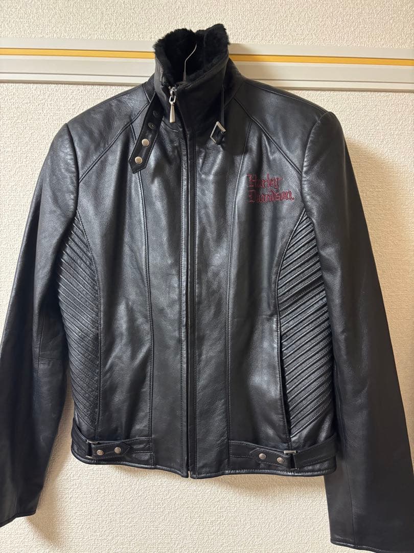 Harley-Davidson ブラック レザー　シングルライダースジャケット