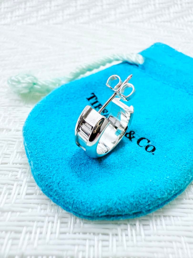 ティファニー　アトラス　フープスタッドピアス　片耳　磨き済み　925 ピアス