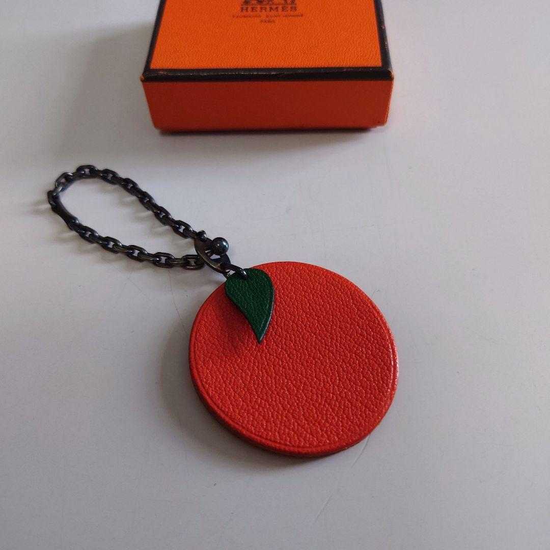 HERMES エルメス オレンジモチーフ チャーム キーホルダー