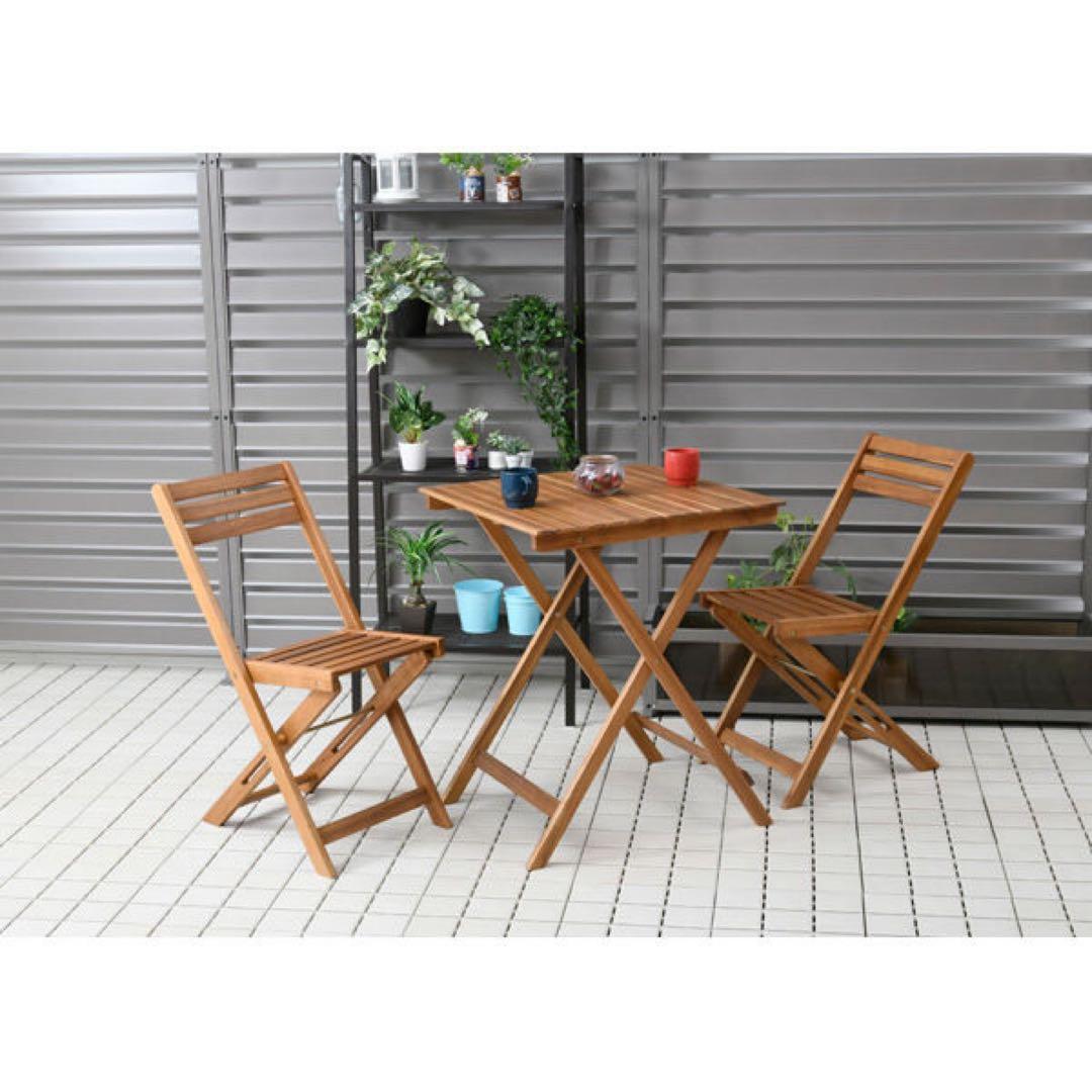 新品未使用箱不良　山善　フォールディングテーブル3点セツト（カク） MST-3