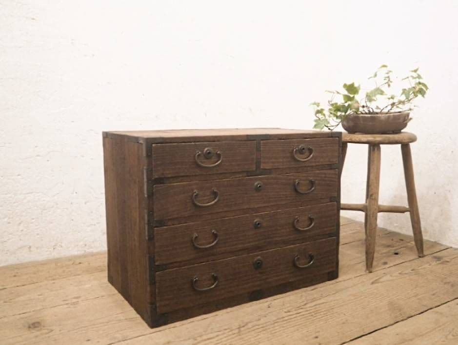 1033 アンティーク　小箪笥　タンス　チェスト　陳列台　収納棚　レトロ