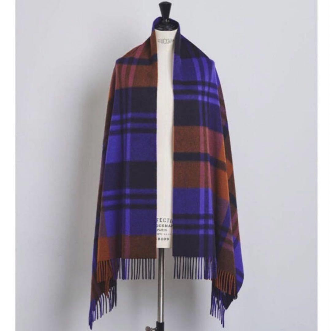 Joshua Ellis カシミヤ大判ストール　パープル　CPG 50717