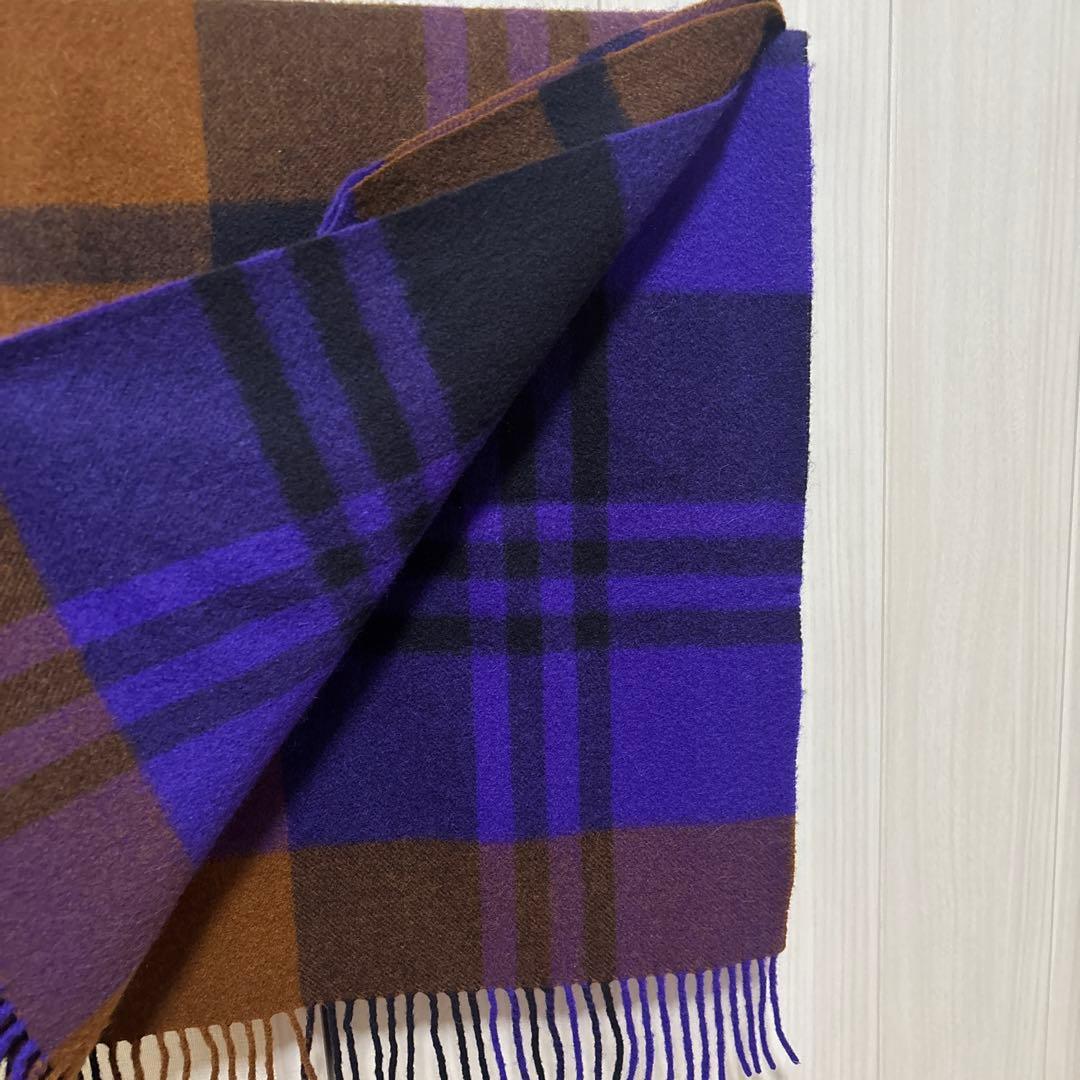 Joshua Ellis カシミヤ大判ストール　パープル　CPG 50717