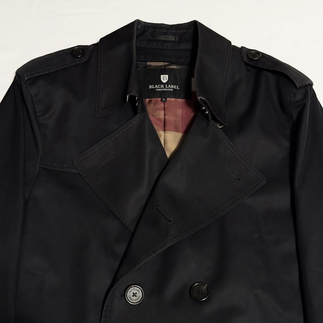 ゆう！希少サイズ ３Ｌ★大人気 ブラックレーベル 赤CBチェック トレンチ