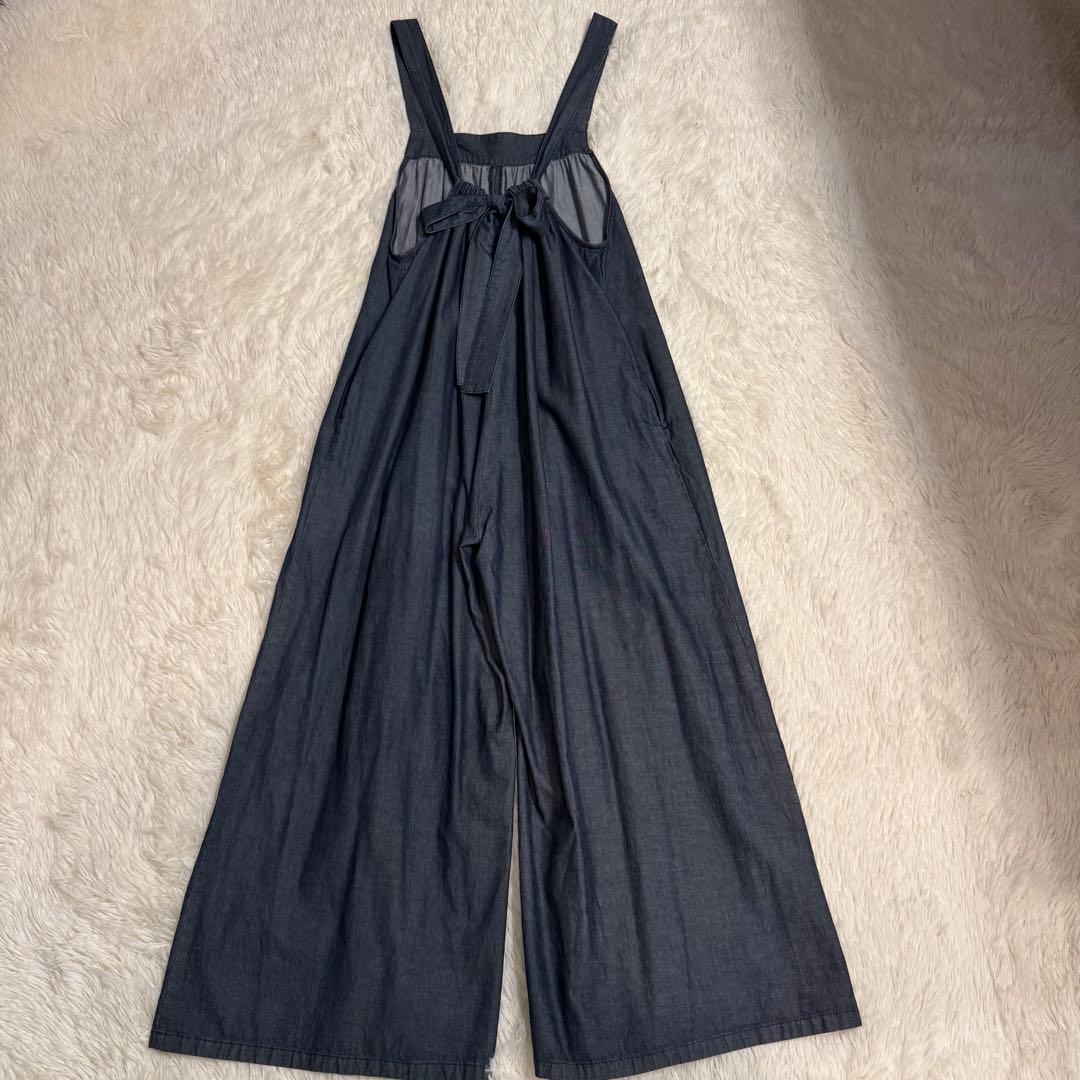 グランマママドーターデニムバックリボンオールインワン