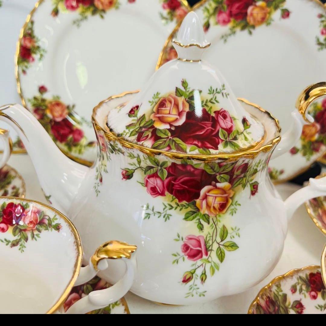 ロイヤルアルバート  オールドカントリーローズ　４人用　ポットセット