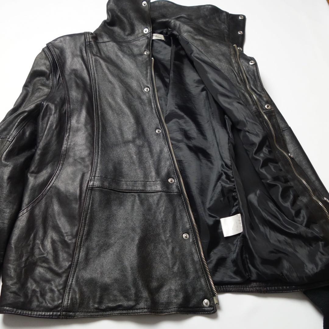 High Neck Leather Riders Jacket Ekam 変形