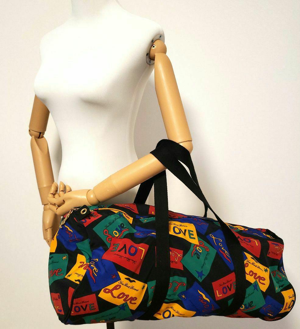 美品 サンローラン ドラムバック LOVE柄 ヴィンテージ ゴールド金具