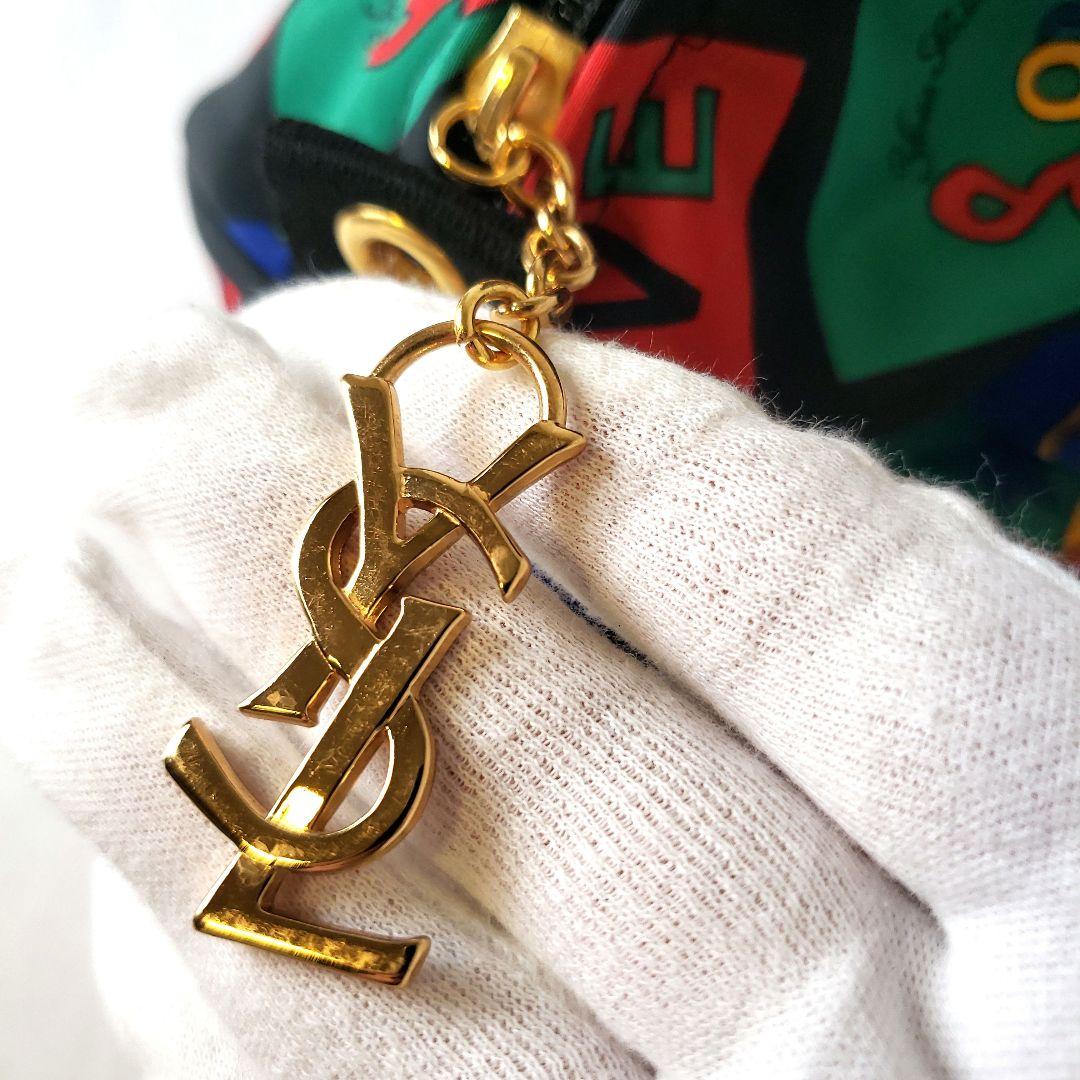 美品 サンローラン ドラムバック LOVE柄 ヴィンテージ ゴールド金具