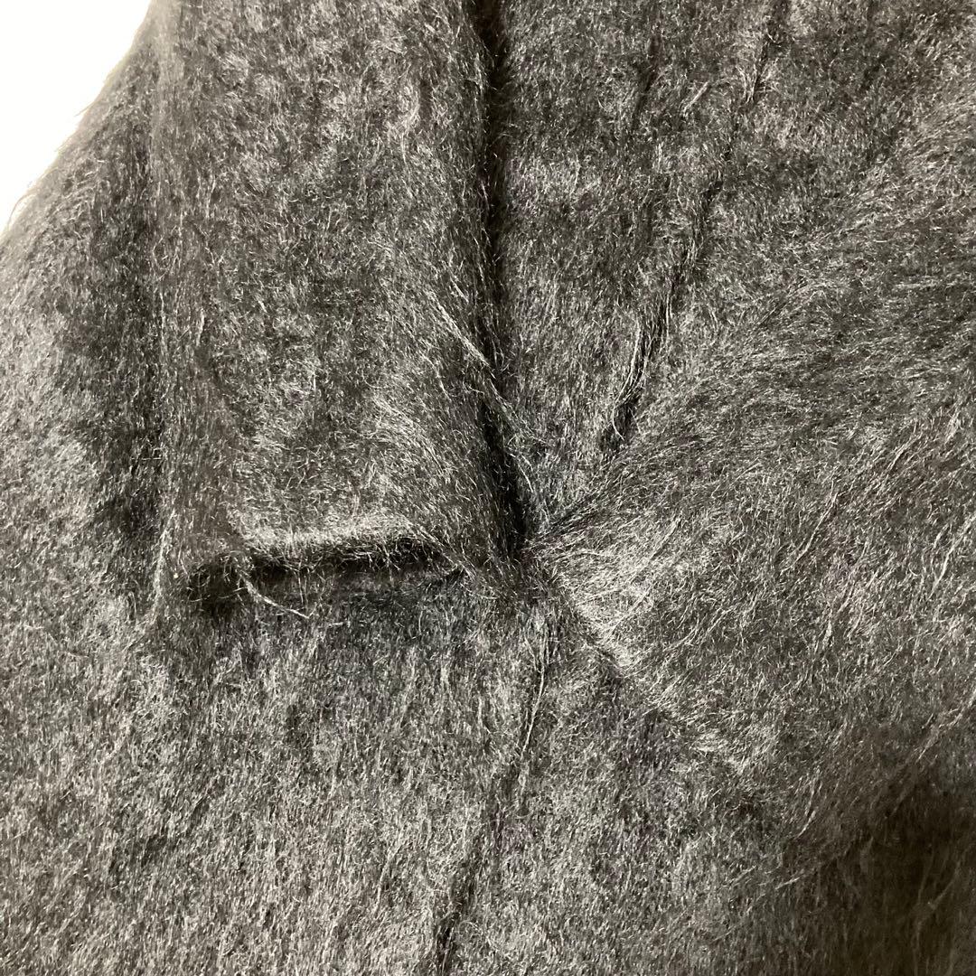 ジビラ✨シャギー マキシ丈 ロングコート　フード　黒　毛足長　スーパーロング