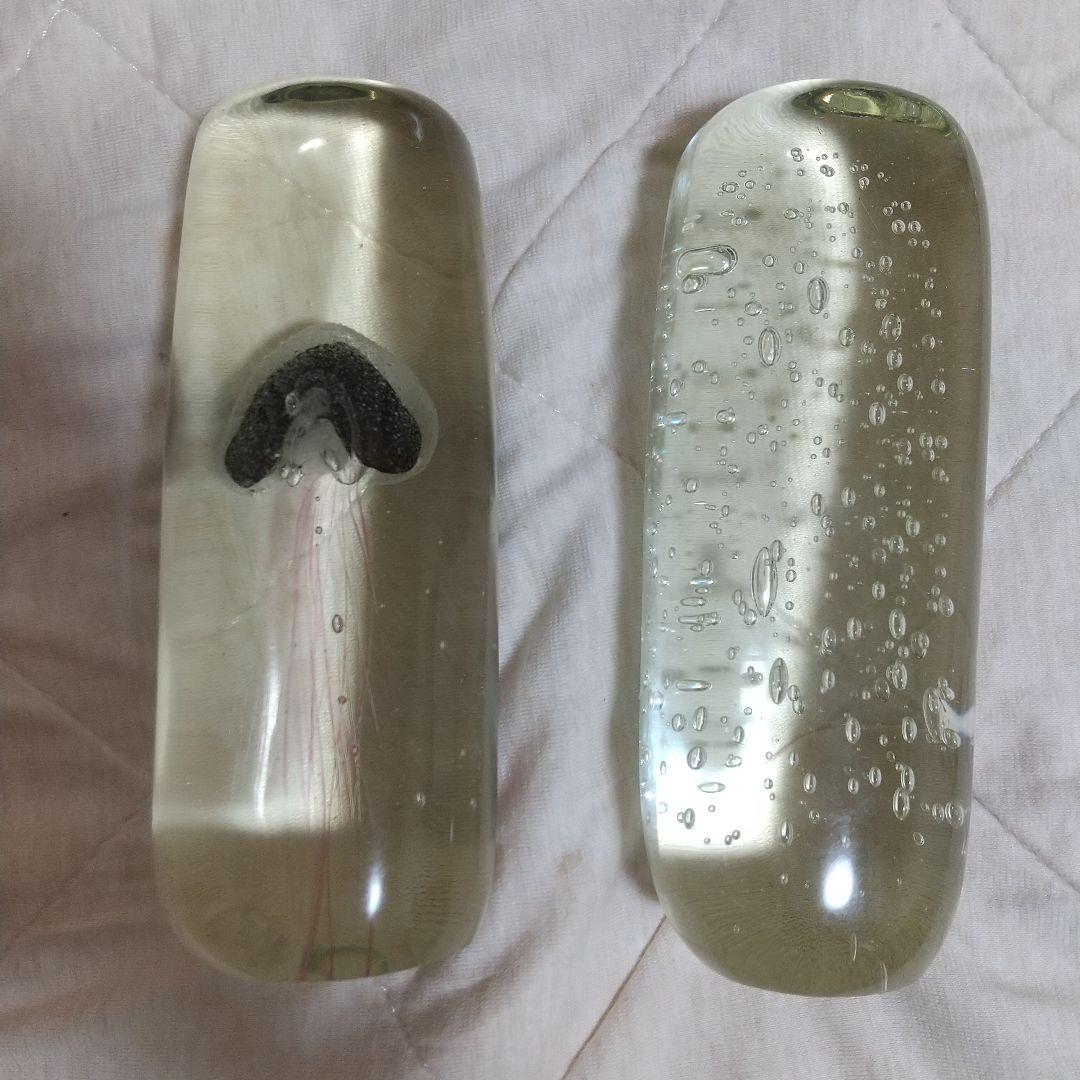 ★オーナメントガラス 水泡 クラゲデザイン 置物 2個セット a0410