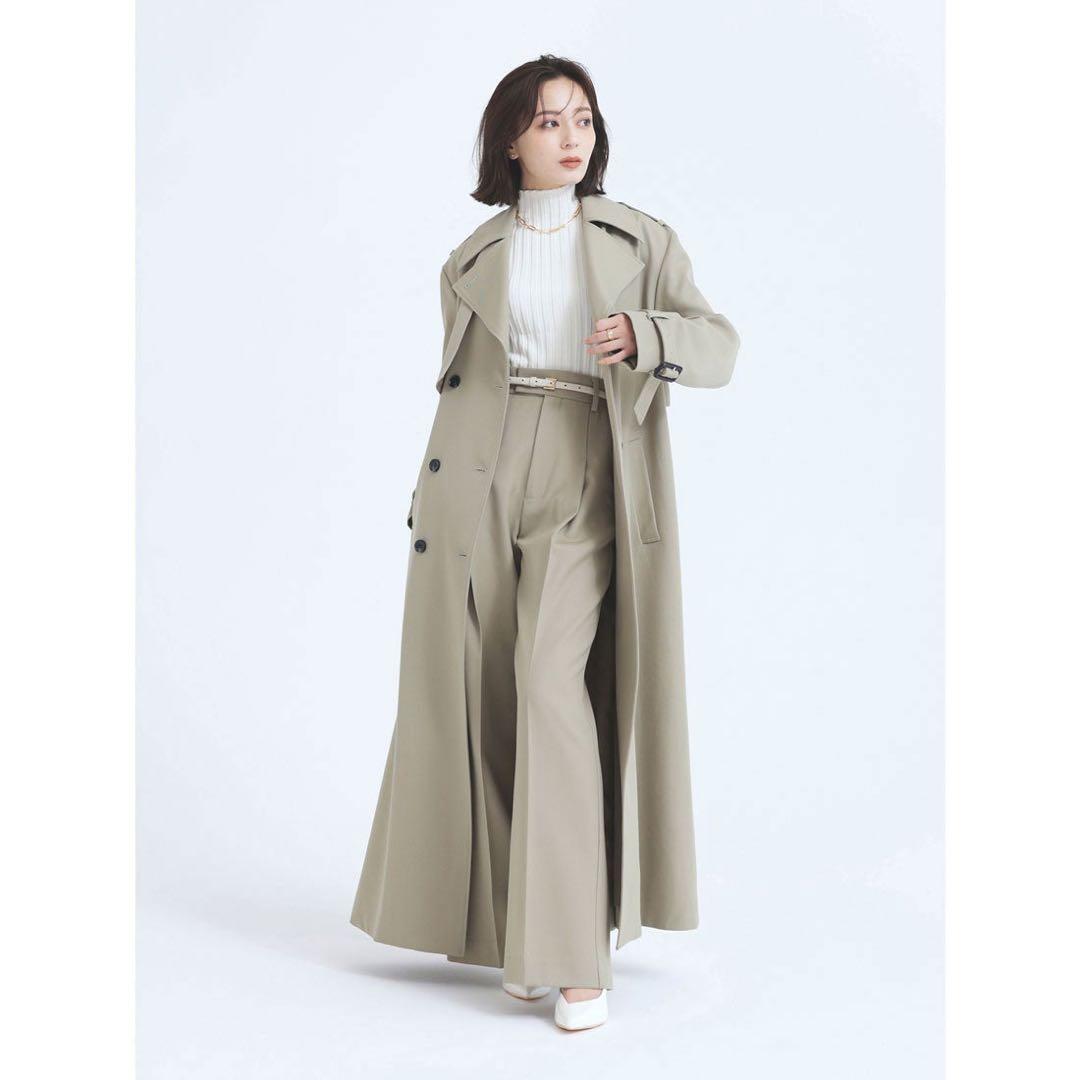 〜12/14限定値下げ【1度着用】 anuans ウールギャバジントレンチコート