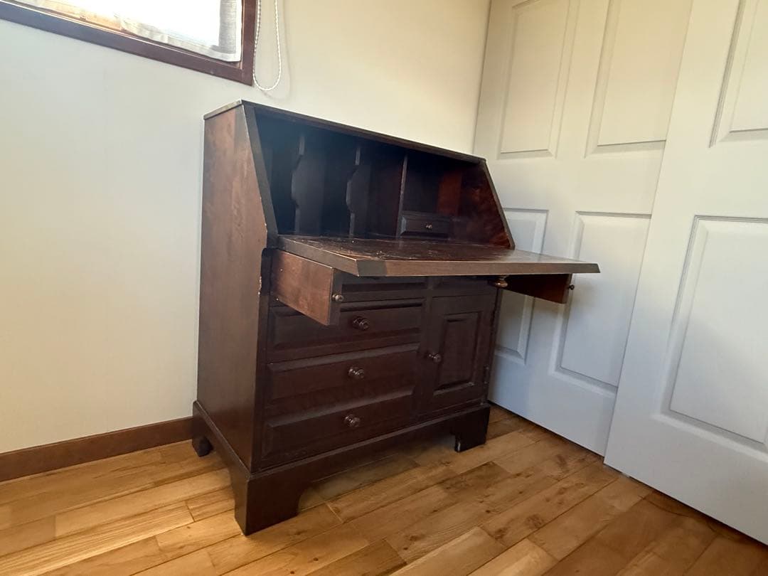 【ノンホルマリン】アンティーク ライティングビューロー デスク(北海道民芸家具)