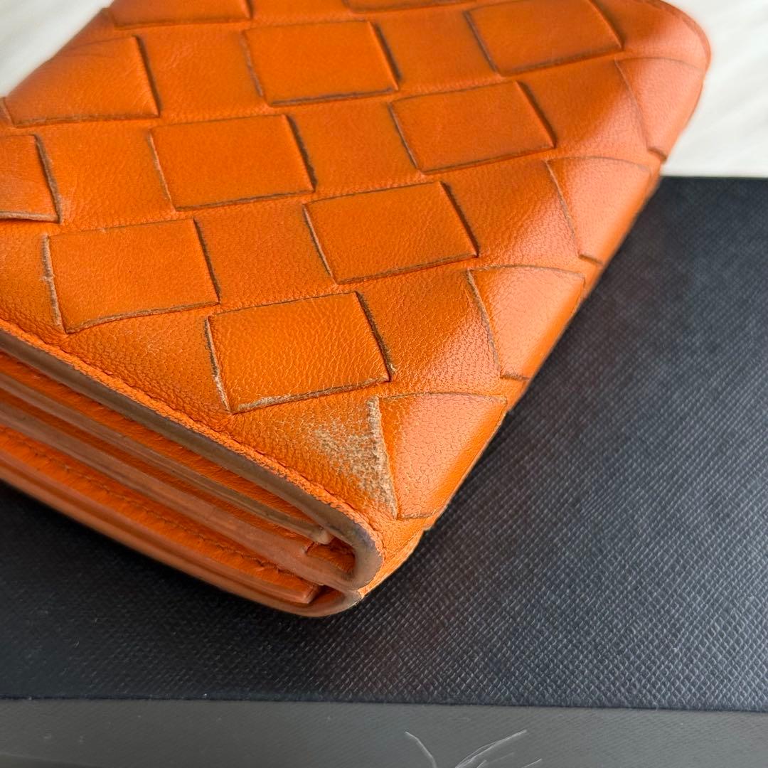 ボッテガヴェネタ イントレチャート コンパクトウォレット 三つ折り財布 オレンジ