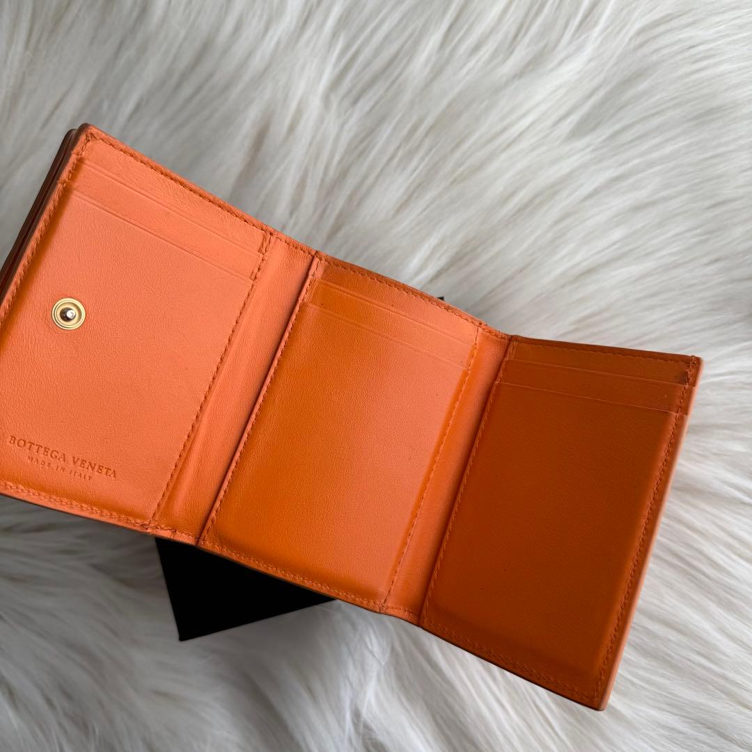 ボッテガヴェネタ イントレチャート コンパクトウォレット 三つ折り財布 オレンジ