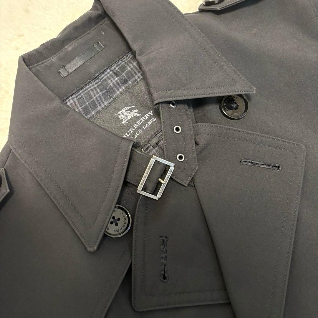 美品 バーバリーブラックレーベル トレンチコート ベルト ノバチェック ブラック