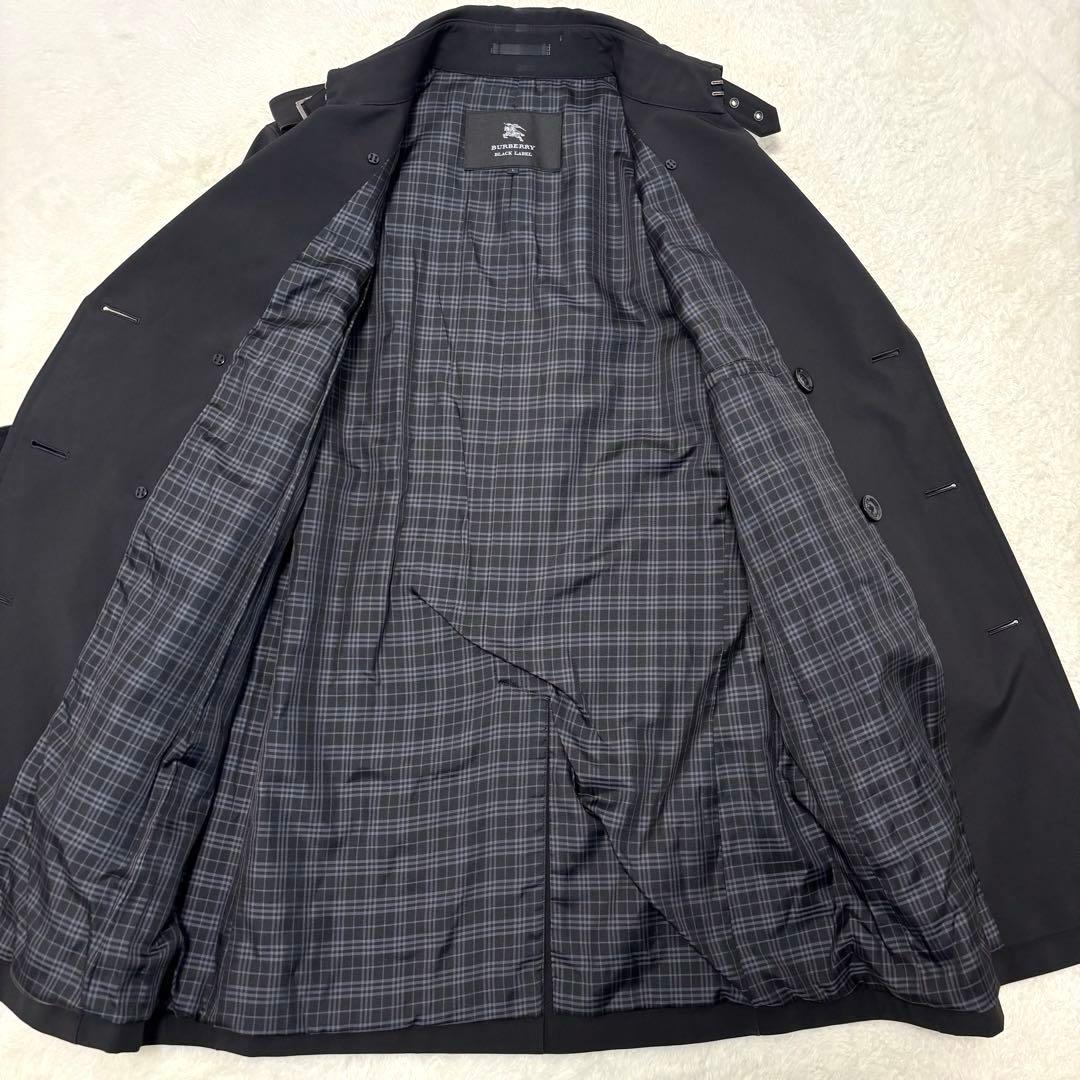 美品 バーバリーブラックレーベル トレンチコート ベルト ノバチェック ブラック