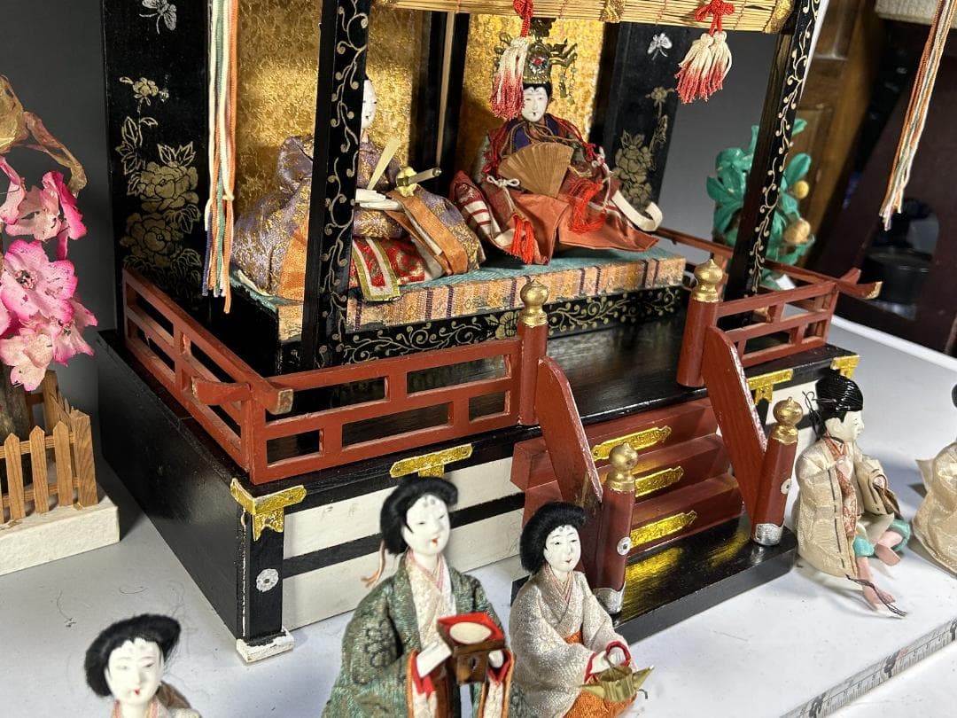雛人形セット 雛御殿　雛手毬　ひな祭り　時代　ビンテージ　日本人形　御所人形