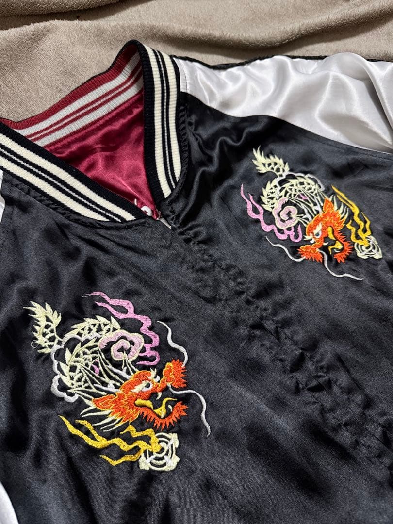 ２面用 HUMBER 虎 龍 富士 日本限定 スカジャン vintage サテン