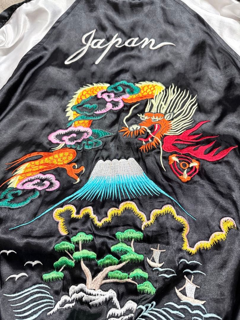 ２面用 HUMBER 虎 龍 富士 日本限定 スカジャン vintage サテン