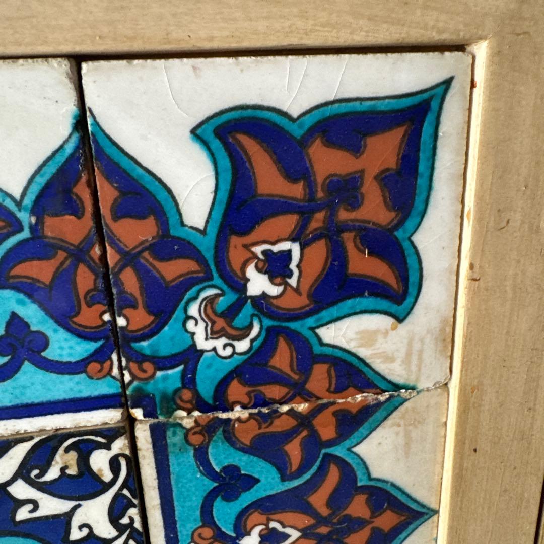 トルコ彩色タイル壁掛け額