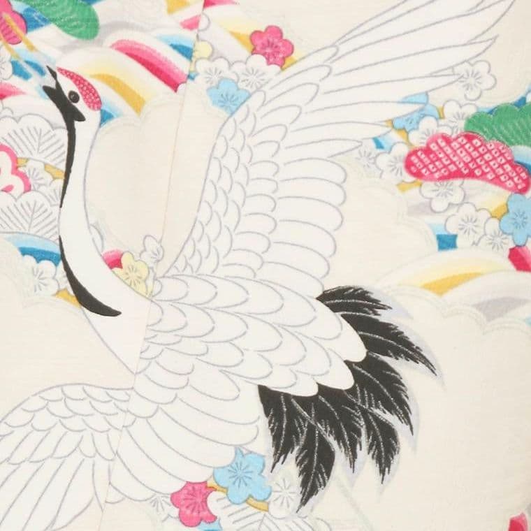 Modern Antenna☆高貴な鳥尽くしで後ろ姿も瀟洒☆7歳七五三向け祝い着