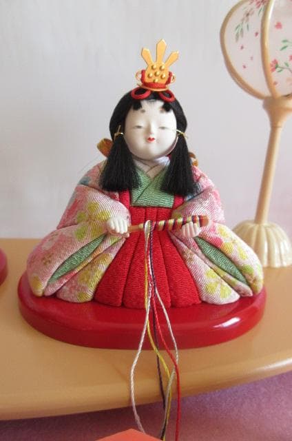 最大安　吉徳購入　 送料込み　ガラスケース 親王飾り　木目込み 二人飾り