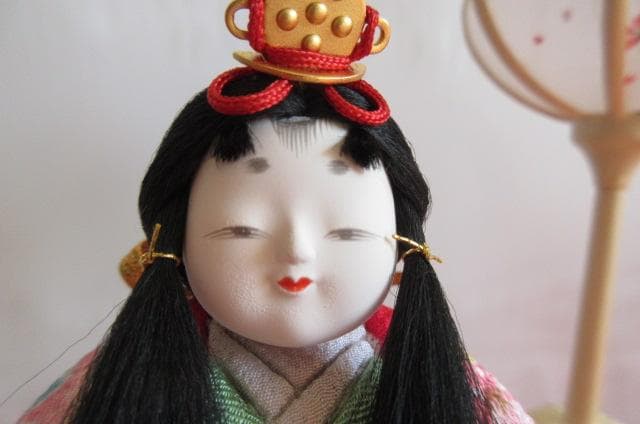 最大安　吉徳購入　 送料込み　ガラスケース 親王飾り　木目込み 二人飾り