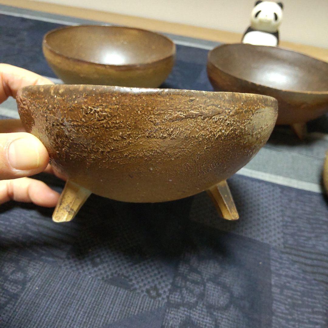ミツ脚 丸鉢 5ケ 備前焼 111