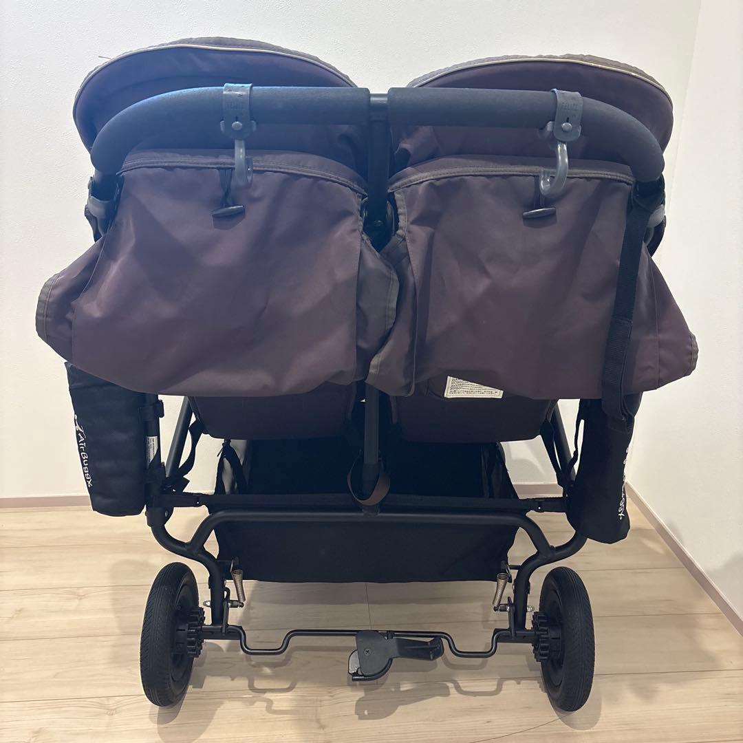 AirBuggy ココダブル ベビーカー ブラウン 双子ベビーカー　付属品あり
