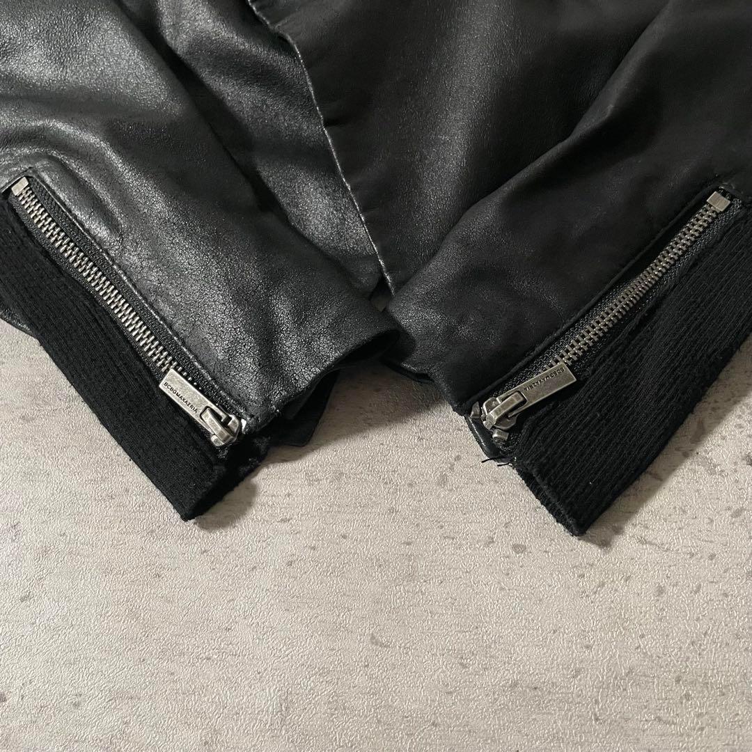 y2k opium レザーライダースジャケット 変形 スタッズ ギミック 00s