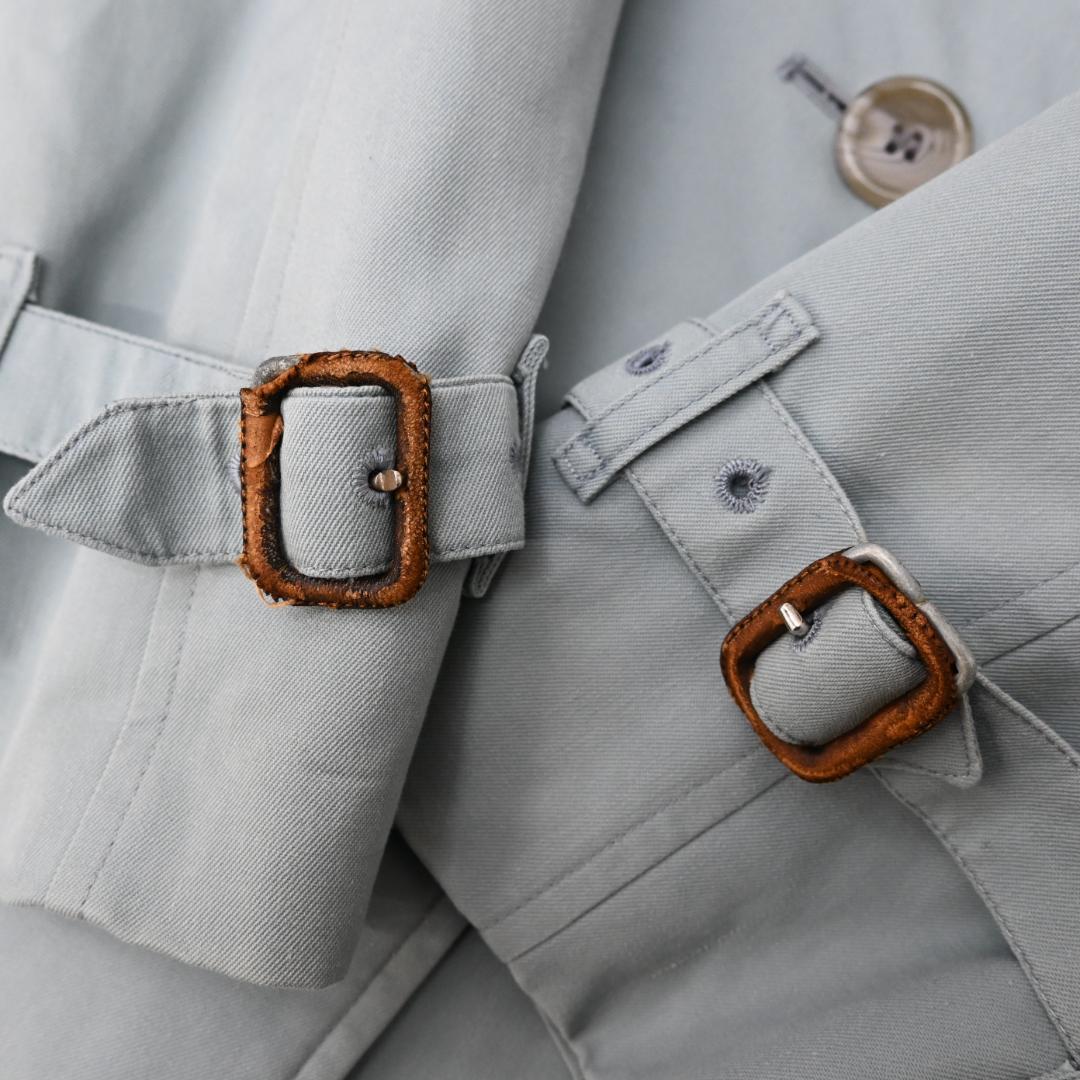 47957★年 バーバリーズ ノバチェック トレンチコート ライトブルー*