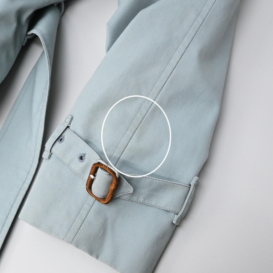 47957★年 バーバリーズ ノバチェック トレンチコート ライトブルー*