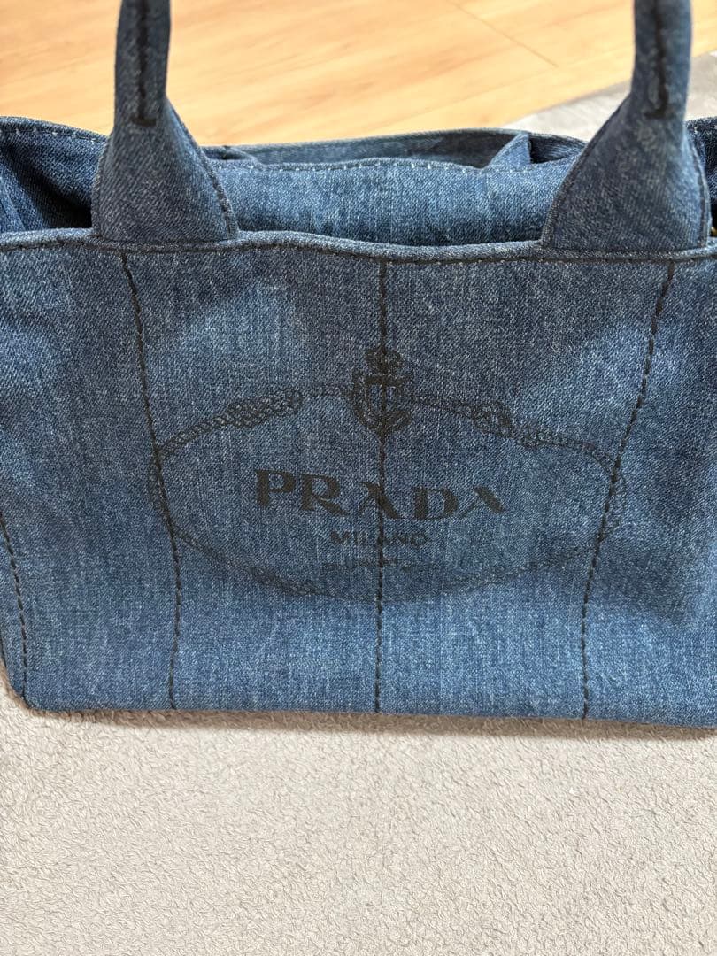 PRADA デニム トートバッグ ダークブルー