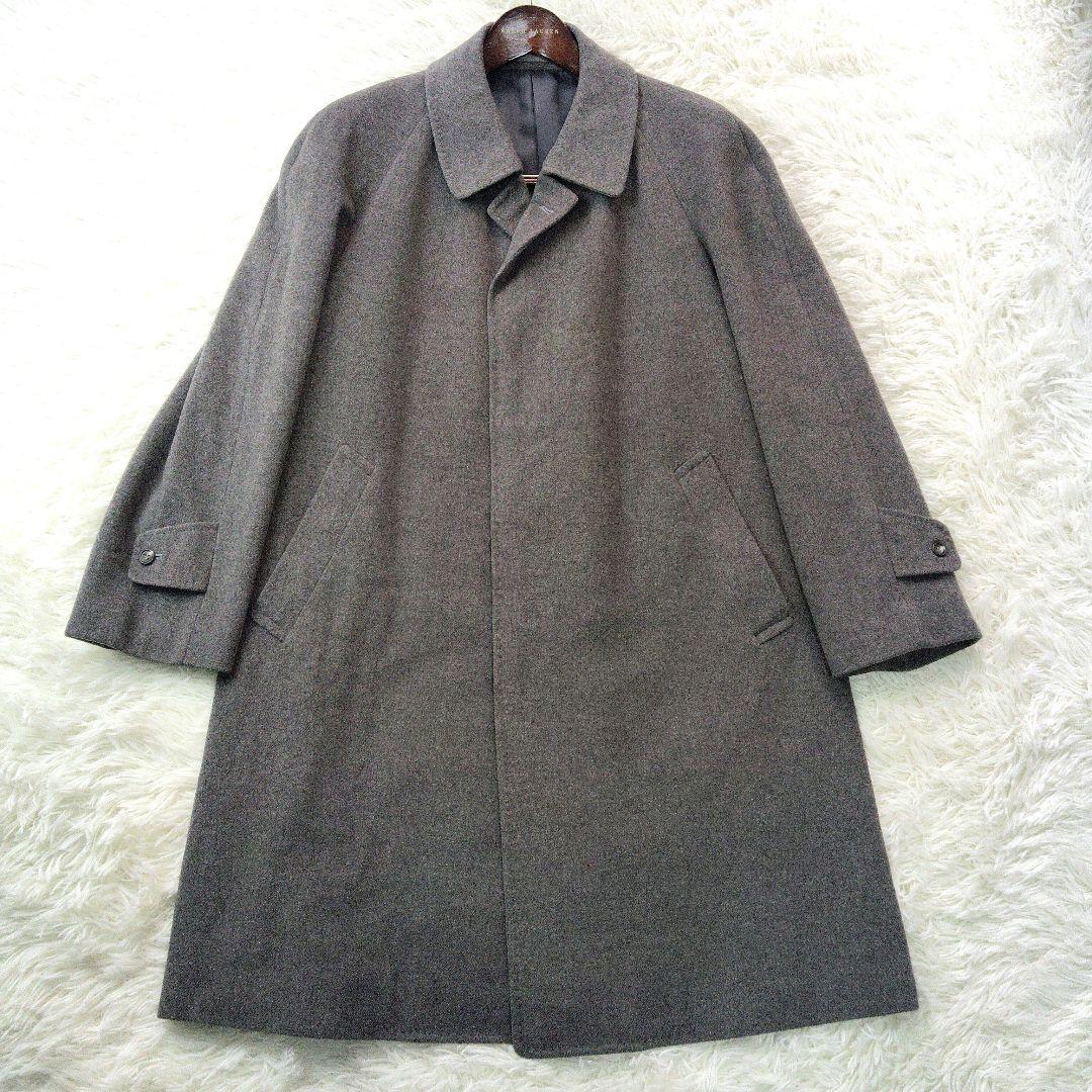 【カシミヤ100%】バルマカーンコート♧グレー　ラグランスリーブ　大きいサイズ