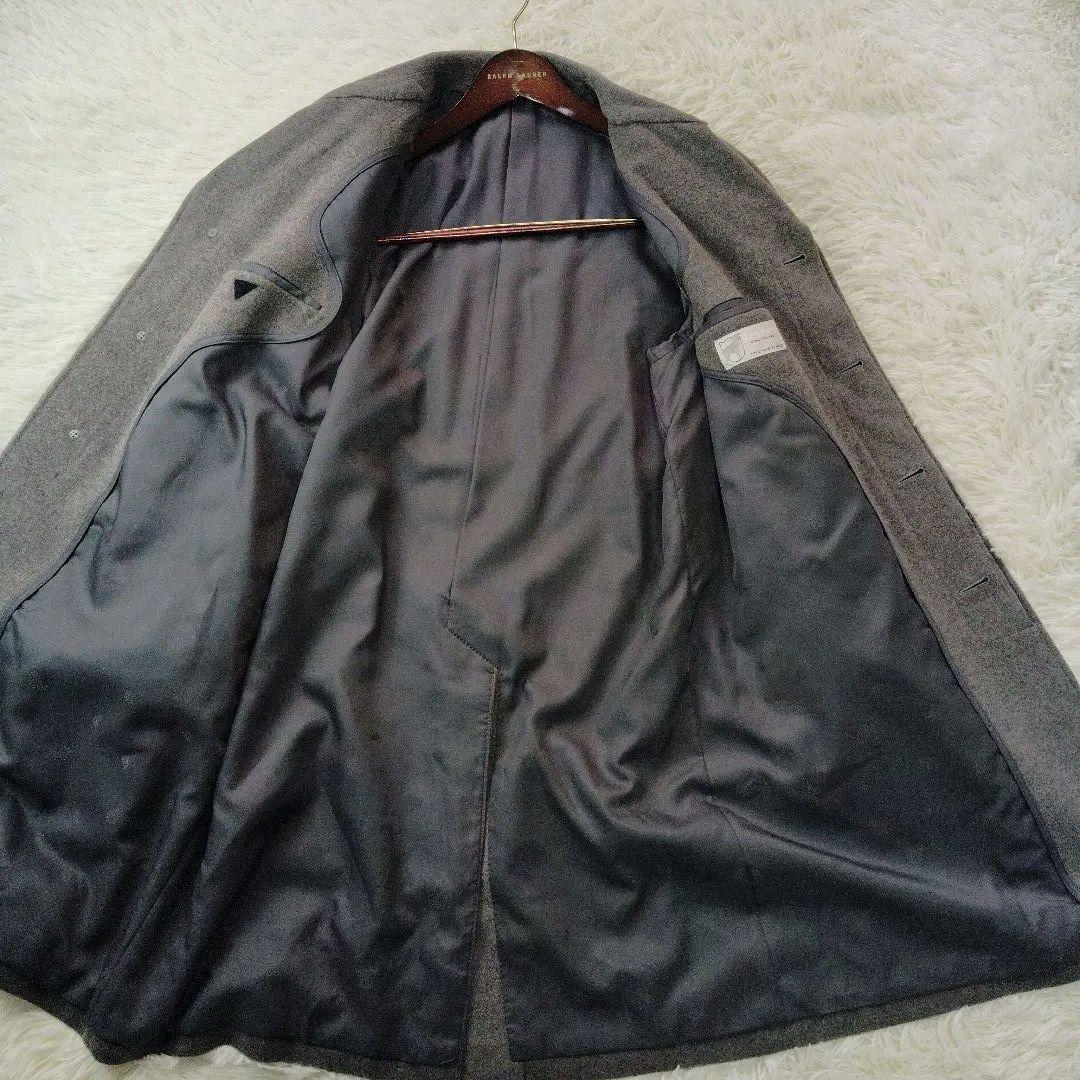 【カシミヤ100%】バルマカーンコート♧グレー　ラグランスリーブ　大きいサイズ